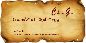 Csanádi György névjegykártya