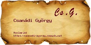 Csanádi György névjegykártya