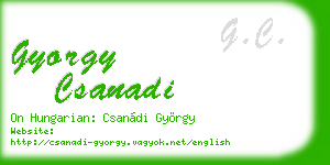 gyorgy csanadi business card