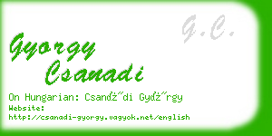 gyorgy csanadi business card